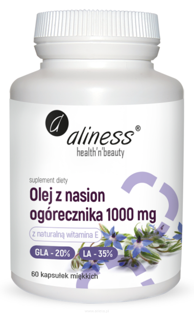 Aliness Olej z nasion ogórecznika 20%/35% 1000 mg | 60 kapsułek