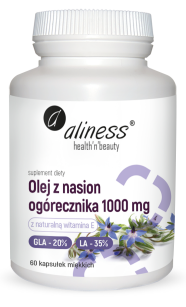 Aliness Olej z nasion ogórecznika 20%/35% 1000 mg | 60 kapsułek