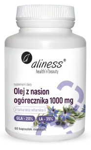 Aliness Olej z nasion ogórecznika 20%/35% 1000 mg | 60 kapsułek