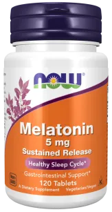 Now Melatonin 5mg | 120 tabletek Sustained Release