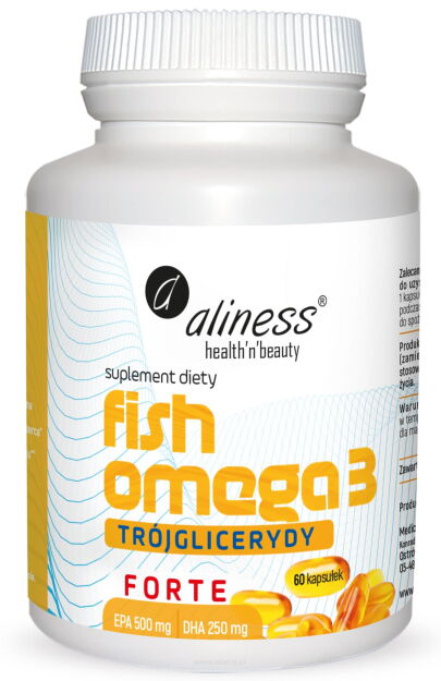 Aliness Fish Omega 3 FORTE Trójglicerydy 500/ 250mg | 60 kapsułek