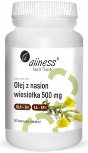 Aliness Olej z nasion wiesiołka 9% 500 mg | 90 kapsułek