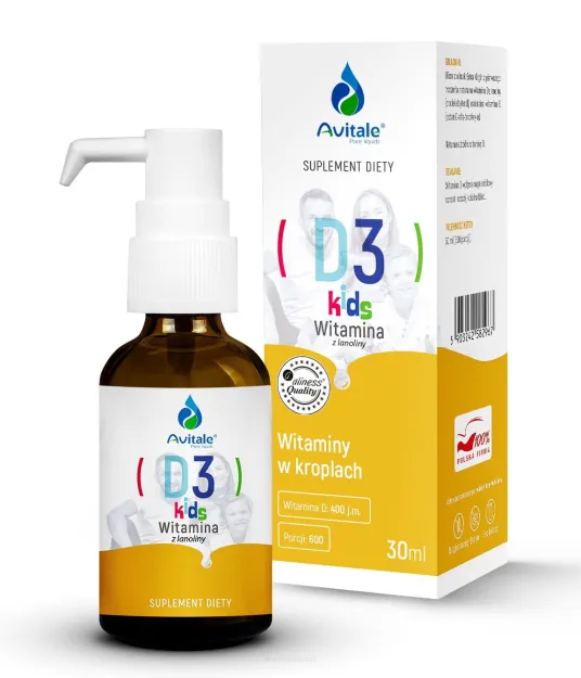 Aliness Avitale Witamina D3 Kids 400 | 30 ml w kroplach