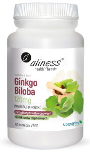 Aliness Ginkgo Biloba (miłorząb japoński) 120 mg | 60 Vege tab